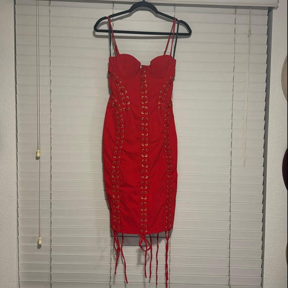 Michael Costello x Revolve Red Anyssa Dress - Picture 6 of 6